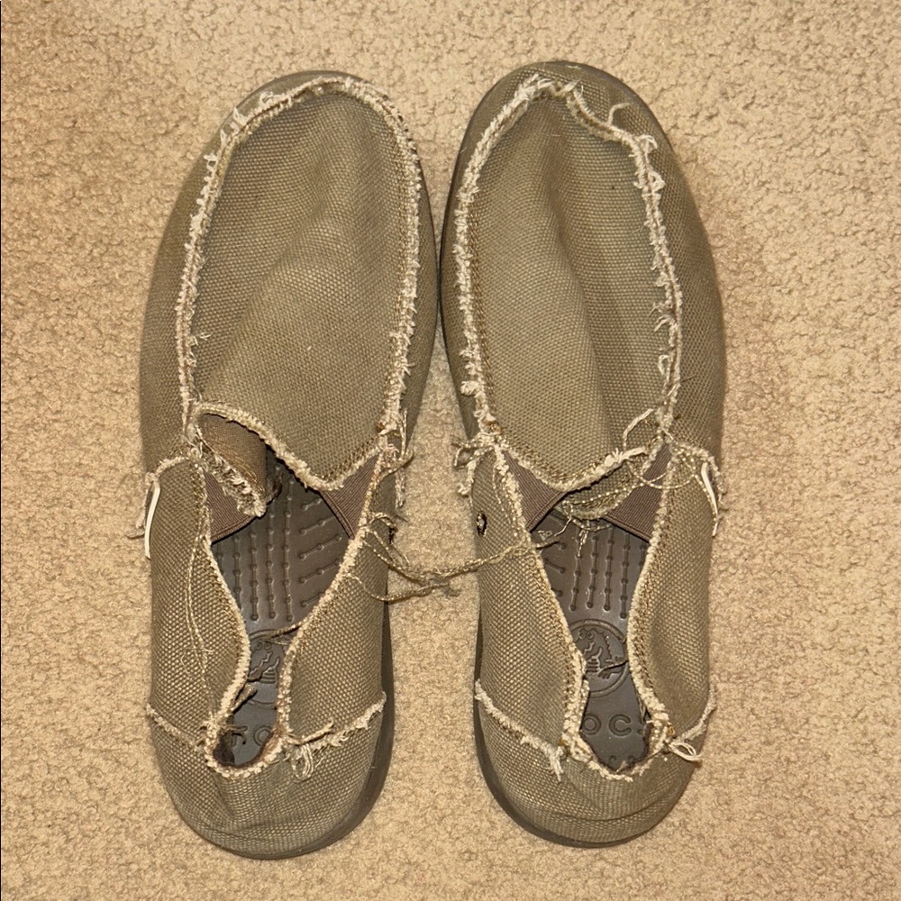CROCS Khaki Slip-On Loafers